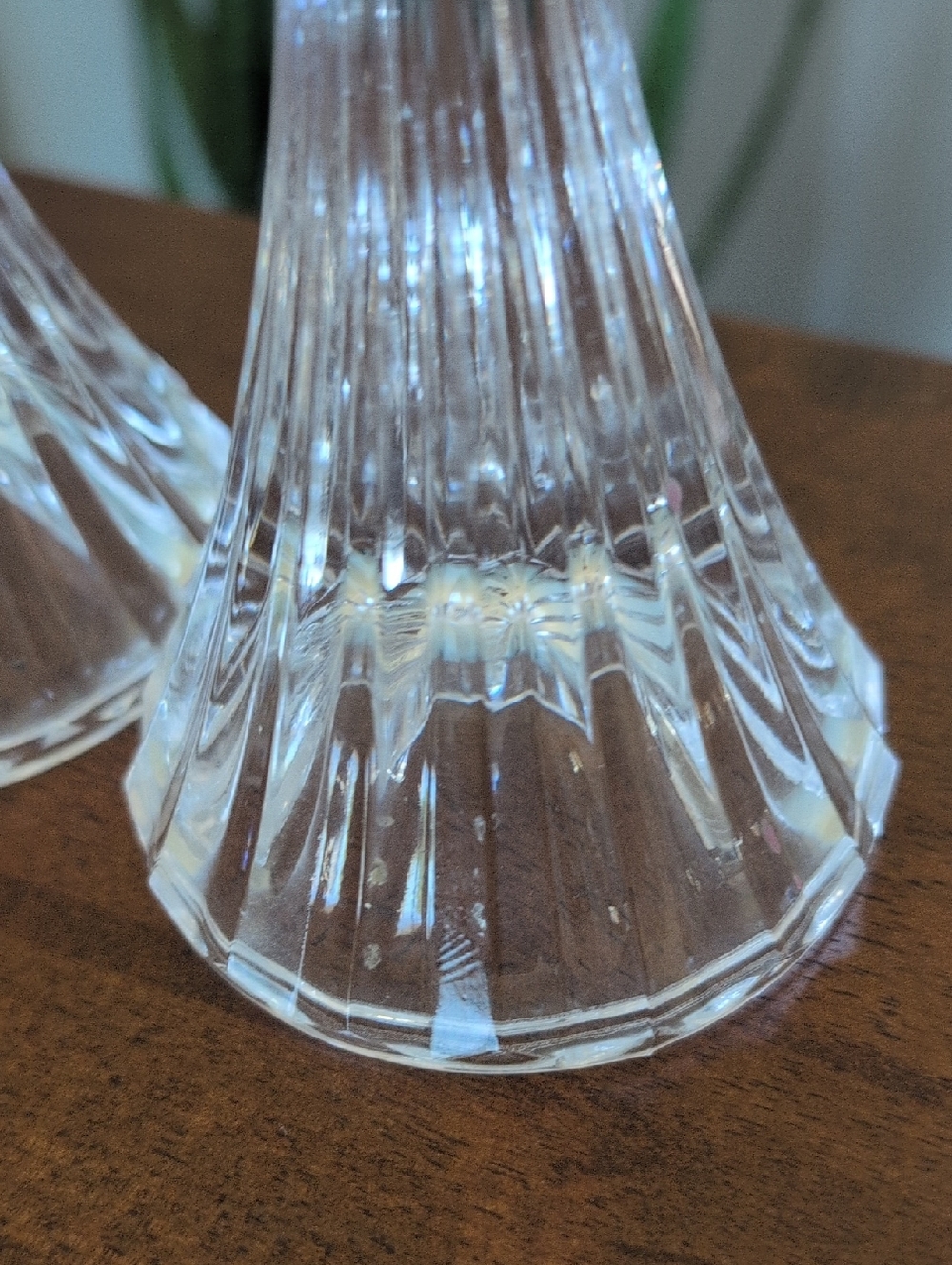 Clear Glass Candlestick Pair - Clear - Picture 7 of 7